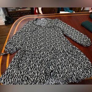 Grace Karin Black and White Long Sleeve Dress